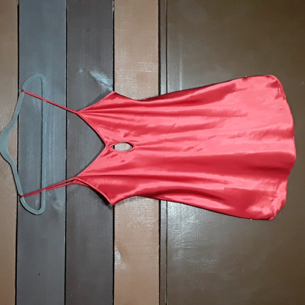 Sexy Red Large Intimates Spaghetti straps Rounded Hem Gorgeous Lingerie